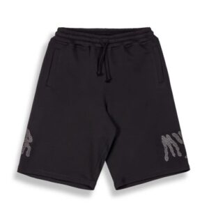 PANTALON CORTO PEACE WITHIN RHINESTUDS BLACK GRIMEY