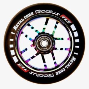 RUEDA SCOOTER RADIUS BLACK/RAINBOW 120MM METALCORE
