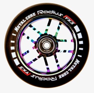 RUEDA SCOOTER RADIUS BLACK/RAINBOW 120MM METALCORE