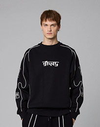 SUDADERA CREW RACEWAR BLACK GRIMEY