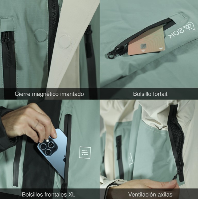 CAZADORA ESQUI/SNOW SAARUA 20K BLACK/BLUE CLAPPS - Imagen 5